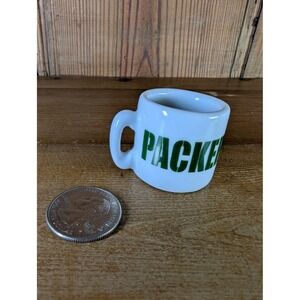 Vintage Miniature Coffee Mug NFL Football Tiny Shot Glass Green Bay Packers